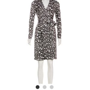 Diane Von Furstenberg 100% Silk Leopard Print Marcie Dress Size 8